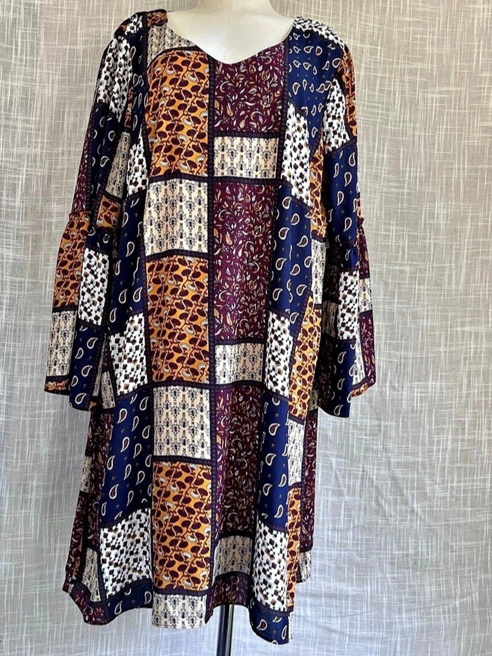 Moa Moa woman Women's Patchwork Print Mini Dress Size 2X